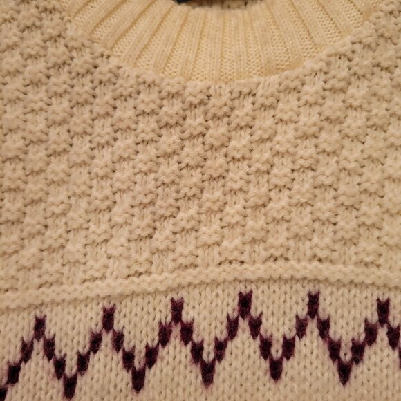 Pine State L Cream Chunky Knit Sweater‎ USA Vintage Grandpacore - Picture 3 of 6